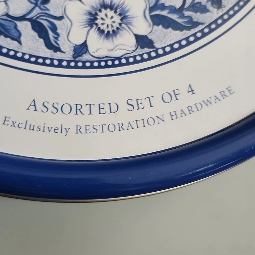 Room Restoration Hardware Indigo Blue Victorian Tin Plates